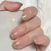 Tabletas Blancas con Borde Brillante de Estrella para Manicura Francesa de Mujer Polvo Brillante Uñas Postizas Tabletas Sentido Avanzado Venta al por Mayor Transfronterizo Uso