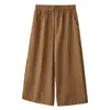 Ropa Especial Tallas Grandes para Mujer 2026 Otoño Nuevo Simple Adelgazante Cintura Elástica Pantalones Globos Pierna Ancha Pantalones Acortados 0865