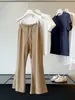 Pantalones Casuales Acampanados Cortos de Cintura Alta con Cordón para Mujer 2026, Ajuste Delgado de Verano, Pantalones de Yoga Suaves y con Caída
