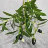Plantas Verdes Simuladas, Ramas de Olivo con Múltiples Puntas y Frutos, Ramas Falsas, Accesorios de Decoración para Fotografía, Arreglos Florales, Lote de Adornos para Muebles
