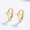 Pendientes de estrella hueca para mujer plata de ley 925 simples versátiles ins pendientes de estrella cruzada tendencia joyería de oreja personalizada temperamento