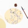 Superficie de Abanico de Papel Dorado para Caligrafía con Núcleo de Espejo Redondo, Papel Crudo y Procesado para Práctica de Caligrafía y Pintura, Papel Especial para Pintura Tradicional China