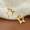 Estrella Plegada Tridimensional con Esquina Hueca de Cinco Puntas Pendientes Bobina de Mosquitos Pinzas para Orejas Diseño de Nicho Estilo Dulce Fresco de Gama Alta