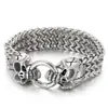 Pulsera de Acero Inoxidable para Hombre Europea y Americana, Cadena Franco con Cabeza de Lobo, Pulsera Vikinga Personalizada Vintage con Cabeza de Lobo