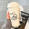 26 Nueva Taza Térmica Portátil para Mujer Alta Apariencia Taza de Agua con Popote Acero Inoxidable 304 Pareja Celebridad de Internet Almacenamiento en Frío Taza de Café.