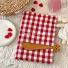 Tecido de Algodão Lavado Tingido em Fio Vermelho Tecido Xadrez Coreano Super Bonito Xadrez Chaoyang Tecido Tingido em Fio de Algodão Puro Bolsas e Acessórios de Cabelo Femininos