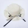 Sombrero de Paja para Niña Sombrero con Lazo Protección Solar de Verano Sombrero para el Sol Sombrero de Sol Ondulado para Niñas Sombrero de Playa para la Costa