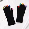 Guantes de invierno para mujer, lindos, para montar, a prueba de frío, cálidos, con pompón, lindos, para otoño e invierno, ciclismo, pantalla táctil, forrados de polar, de algodón