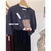 [En Stock] Suéter de Manga Corta Oso Primavera/Verano Top para Mujer Estilo Coreano Rejuvenecedor Holgado Casual Versátil Camiseta de Punto