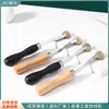 Rueda de marcado de cuero dentada de acero para bricolaje, rueda de prensado de tela para trazado de sastre, rueda de prensado con mango de madera para impresión de prendas