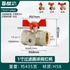 Válvula de Bola con Filtro de Latón 1/2 Pulgada, 3/4 Pulgada, 1 Pulgada Rosca Macho y Hembra Grifo de Agua Válvula de Corte Accesorios para Caldera de Pared Tubería de Agua PPR25