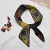 Lenço de Seda Liso Largo Longo Retro para Mulheres Faixa de Cabeça Versátil Fita Estreita Prendedor de Cabelo Lenço de Cabeça Lenço de Pescoço de Camisa Decoração Lenço Quadrado Pequeno