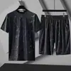 Pantalones de Verano para Hombre Estilo Japonés Artístico Popular de Temperamento de Longitud Media Moda Manga Corta Harajuku Traje Casual Versátil Nueva Moda