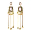 Pendientes de borla larga con campana de estilo étnico bestseller transfronterizos, Pendientes personalizados de moda bohemia, Pendientes colgantes de campana multicapa