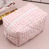 Stock Listo Bolso Pequeño de Cuadros Frescos Bolsa de Color Caramelo para Almacenamiento de Cosméticos Corazón Girly Bolsa de Tocador de Acompañamiento