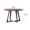 Mesa Redonda de Madeira Maciça Nórdica Estilo Japonês Madeira Maciça Original Simples Moderna Mesa de Jantar para Livros e Cadeiras Combinação Mesa Redonda de Café para Negociação B&B