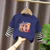 G2020# Camiseta de Manga Larga para Niños y Niñas de Primavera y Otoño, Nueva Camiseta Casual de Otoño para Niños y Niñas, Ropa Infantil de Dos Piezas Falsas