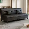 Sofá-cama para apartamentos pequenos, aluguel de sala de estar, sofá-cama dobrável, sofá-cama multifuncional de couro resistente a arranhões de gato, design dois em um