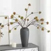 Flores artificiais e plantas verdes: flores artificiais de castanha d'água artificiais de 6 cabeças em haste única e frutas artificiais de castanha d'água