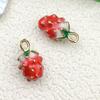 Fruta goteante tridimensional fresa mini colgante coreano pulsera DIY aretes colgante collar aleación accesorios de joyería