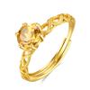 Anillo de Plata de Ley S925 para Mujer, No se Desvanece, Ajustable, Topacio de Piedra de Cristal Natural de Alta Gama, Pulsera Trenzada de Lujo Ligero para Mujer