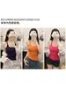 1366 Manga Cintura Baja Correa de Cintura Almohadilla para el Pecho Camiseta sin Mangas de Tirantes Mujer Verano Chica Picante Americana Adelgazante Cuello en U Prenda Interior Superior