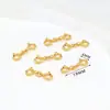Fecho de mola duplo de ouro 18k real que preserva a cor, fecho conector, fecho de pérola, fecho universal para pulseira e colar, acessórios DIY