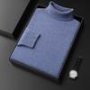 Suéter de cachemira de cuello alto medio sin costuras para hombre, ropa de primera línea de otoño e invierno, suéter informal holgado, suéter de punto cálido