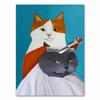 Póster de Gato de Dibujos Animados Pintura Lienzo Pintura al Óleo Arte Imagen Sala de Estar Dormitorio Infantil Guardería Decoración del Hogar Pintura Núcleo