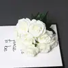 Buquê de Casamento com 9 Cabeças de Rosas, Flores Artificiais, Florais para Decoração de Casamento, Engenharia de Decoração Suave para Casa, Arranjo de Flores, Flores Artificiais, Transfronteiriço