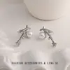 Novedad Pendientes de Burbuja Meteoro He Fang para Mujer, Moda Coreana y Japonesa, Pendientes Sencillos de Estrella de Cinco Puntas de Perla Lujo Ligero Venta al por Mayor