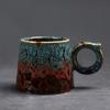 Taza de Café con Platillo Cambio de Horno Taza de Cerámica Creativa para Latte Taza de Flor Vintage para Té de la Tarde Taza de Oreja Colgante