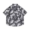 Camisa azul ligera de verano con cuello cubano para vacaciones en la playa para hombres y mujeres, corte holgado moderno, talla grande, camisa hawaiana de manga corta