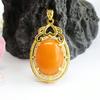Collar con Colgante de Huevo de Paloma de Cera de Abeja Vieja Natural para Mujer, Dropshipping de Transmisión en Vivo de Fábrica de Ámbar Ruso S2120508