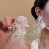 Aretes Largos Redondos con Borlas Blancas de Hilo Beilang para Mujer, Elegantes y Versátiles Accesorios de Tachuela