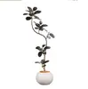 Árbol de Goma Black Diamond Planta Verde Artificial Decoración de Sala de Estar de Lujo de Gama Alta Planta Falsa Biónica Grande de Pie Estilo Wabi-Sabi