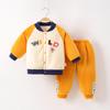 Conjunto de Ropa Cálida para Bebé de Tres Capas Acolchado de Algodón Chaqueta Acolchada de Algodón para Niños Pantalones Acolchados de Algodón Ropa Acolchada de Algodón para Bebé Otoño e Invierno Ropa Engrosada para Niños y Niñas