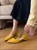 Zapatos Mary Jane de punta estilo francés Chuyuji para mujer, primavera/verano, con correa, corte lateral, boca poco profunda, suela blanda, versátiles y elegantes