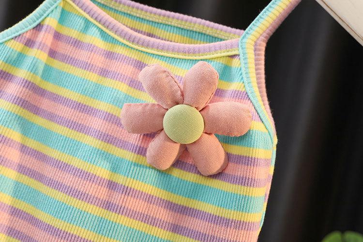 立体花吊带套装