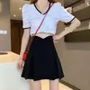 Falda corta de estilo universitario nicho, nuevo modelo verano 2026, de tiro alto, diseño adelgazante, falda exterior elegante, falda plisada