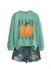 Amazon Ebay Site Independente Moda Casual Estilosa Grafite Lápis Linhas de Abóbora Gola Redonda Manga Longa Moletom Comércio Exterior