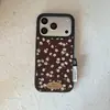 Popular Ins Floral Pequeno Veludo Maillard Adequado para Capa de Celular Apple 17Promax Bolsa Iphone16 15P