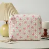 Nova Bolsa de Maquiagem Portátil com Laço para Mulheres, Bolsa de Higiene Pessoal Portátil de Grande Capacidade para Viagem, Bolsa de Armazenamento para Produtos de Skincare, Pronta para Venda