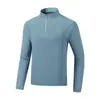 Camiseta Masculina de Manga Longa com Meio Zíper e Gola Alta Secagem Rápida para Uso ao Ar Livre, Fitness, Corrida, Camada Base Elástica, Tamanho Grande, Top Esportivo