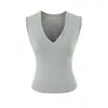 Top sexy de retazos sin mangas con cuello en V, estilo europeo y americano, para mujer, corto, ajustado, de verano, versátil, capa base a la moda