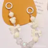 Nuevo Lindo Colorido Carrillón de Viento Llavero Colgante con Cuentas de Acrílico Tendencia Popular Accesorio para Bolso Correa para Teléfono