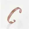 Pulsera Magnética Martillada de Amazon, Brazalete Magnético Abierto Ajustable, Color Cobre Rojo Vintage, Accesorio Magnético Versátil