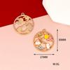 Accesorios DIY Estrictamente Seleccionados Anillo Conejo de Jade de Medio Otoño Conejo Aleación Goteo de Aceite Estilo Chino Decoración de Vacaciones Colgante Colgante para Bolso