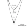 Joyería Transfronteriza Acero de Titanio Collar de Cintura Pequeña para Mujer Tendencia Doble Capa Apilado Ligera Lujo Nicho Diseño Cadena de Cuello Accesorios para Sudaderas