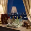 Árbol de Navidad de vidrio giratorio transfronterizo de Zibo, una artesanía de vidrio giratoria, venta al por mayor para decoraciones de escritorio creativas